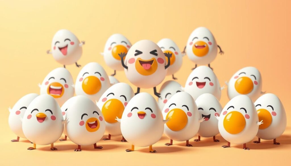 A collection of playful, egg-shaped meme templates arranged in a dynamic, visually engaging layout. The eggs are depicted in a range of whimsical expressions and poses, showcasing their versatility as comedic elements. The background features a bright, vibrant gradient that complements the playful nature of the memes, creating a visually striking and memorable composition. The lighting is soft and diffused, lending a polished, professional feel to the image. The camera angle is slightly elevated, providing an optimal view of the egg meme templates and their potential for humorous captioning or modification. An overall tone of lightheartedness and humor pervades the scene, inviting the viewer to explore and be inspired by these versatile egg meme templates.