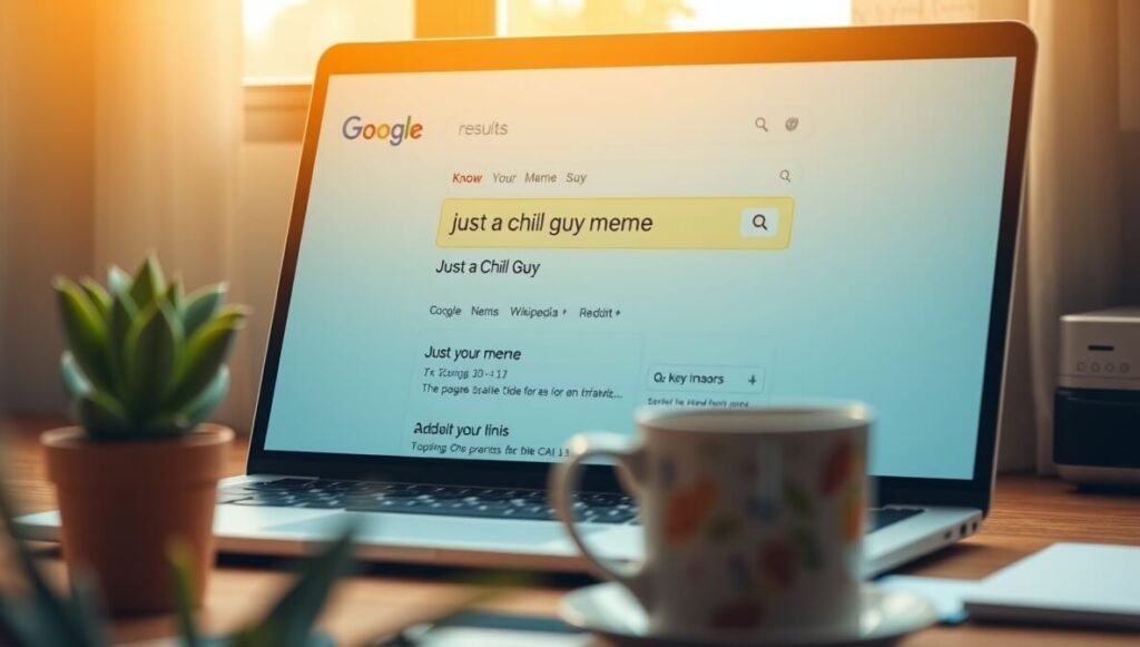 Best Free Just a Chill Guy Meme Downloads – Top 5 Trusted Sites You’ll Actually Use 53 A highlighted Google result page for just a chill guy meme showing Know Your Meme at the top