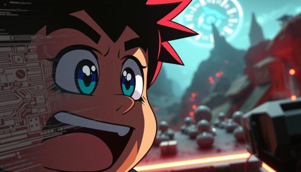 A hyper-detailed, close-up view of advanced meme features, captured with a high-resolution cinematic lens. In the foreground, a vibrant, expressive cartoon face with exaggerated, dynamic expressions and bold, stylized details. The middle ground features a visually striking pattern or texture, such as a glitch effect or abstract digital design, adding depth and visual interest. The background is a mysterious, futuristic landscape, with subtle hints of otherworldly elements like neon lights or holographic displays, creating an immersive, high-tech atmosphere. Dramatic, directional lighting from multiple sources casts dramatic shadows and highlights, emphasizing the three-dimensional, cinematic quality of the scene. The overall mood is one of creative innovation, digital mastery, and the evolution of meme culture.