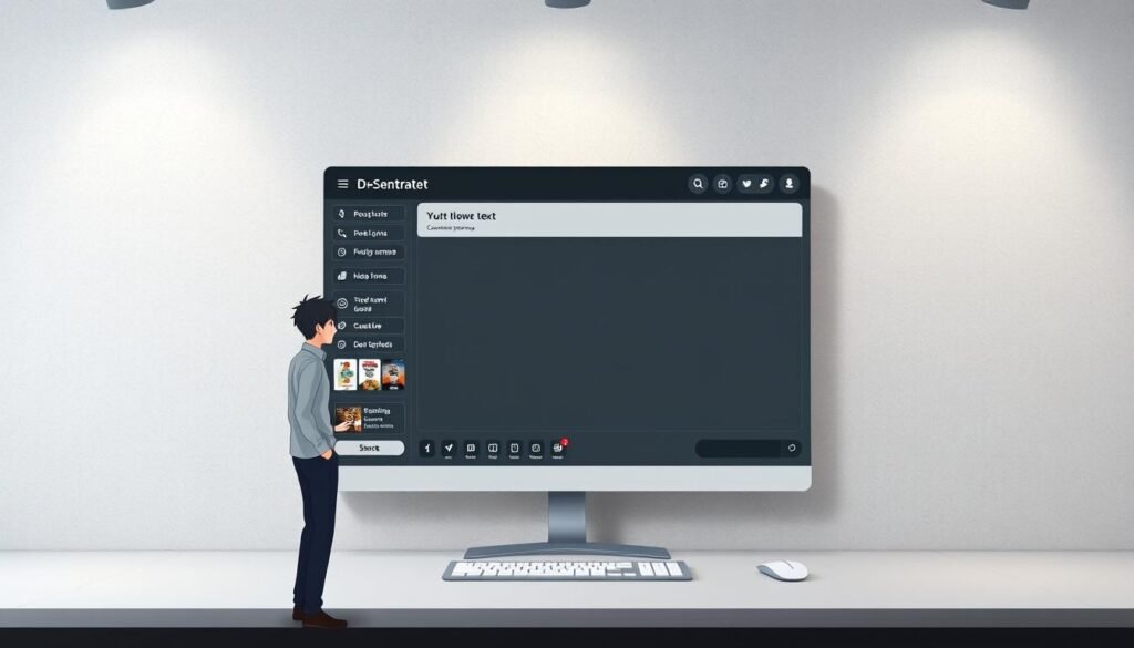 A sleek, minimalist meme generator interface with a clean, modern design. The foreground features a large, central content creation panel with customizable text fields, drawing tools, and various meme templates. The middle ground showcases a sidebar with categories, trending memes, and sharing options. The background has a subtle, textured wall or surface in a neutral tone, providing a stylish, distraction-free backdrop. The lighting is soft and evenly distributed, creating a professional, high-quality appearance. The camera angle is slightly elevated, giving an overview of the interface and creating a sense of user-friendliness and accessibility.