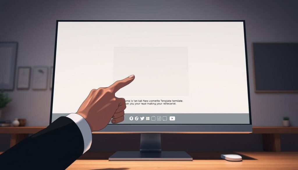 A sleek, modern desktop computer screen displays a customizable meme template, awaiting user input. In the foreground, a stylish hand hovers over the screen, cursor poised to add text and images. The background showcases a minimalist workspace, with clean lines and a neutral color palette, conveying a sense of focus and creativity. Soft, diffused lighting illuminates the scene, creating depth and a sense of professionalism. The overall mood is one of streamlined, efficient meme-making, empowering the user to personalize their content with ease and precision.