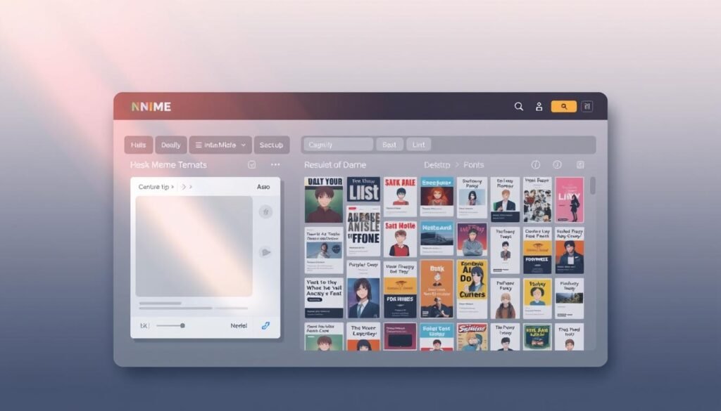 A sleek, modern meme generator interface with a clean, minimalist design. The foreground features a large central panel displaying a customizable meme template, with simple editing tools and options to adjust text, fonts, and layout. The middle ground showcases a gallery of popular meme formats, neatly organized and easy to browse. In the background, a subtle gradient-based color scheme creates a stylish, professional atmosphere, complemented by discreet UI elements and a responsive, intuitive layout optimized for desktop and mobile use. Soft, directional lighting from the top left casts gentle shadows, enhancing the depth and sophistication of the scene.