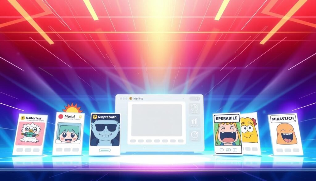 A vibrant, visually engaging meme generator template set against a dynamic, modern background. The foreground features a selection of stylized meme templates, each with a distinct design and personality, inviting the viewer to explore and customize. The middle ground showcases a clean, minimalist interface with intuitive controls, allowing for seamless meme creation. The background radiates an energetic, digital atmosphere, with subtle gradients and geometric patterns that complement the meme templates. Crisp lighting and a wide-angle lens capture the scene in a visually striking manner, conveying a sense of creativity, accessibility, and the joy of meme-making.