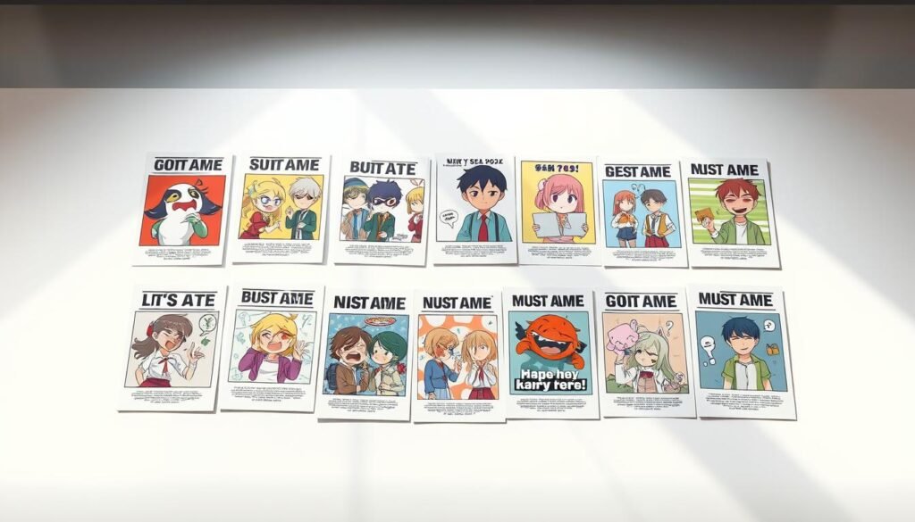 A well-lit, neatly arranged collection of popular meme templates displayed on a clean, minimalist table-top surface. The templates feature a variety of humorous characters, scenarios, and expressions in a vibrant, contemporary style. The lighting casts soft, directional shadows, adding depth and dimension to the scene. The templates are carefully positioned to create a balanced, visually appealing composition, inviting the viewer to explore and be inspired by the creative potential of meme generation.