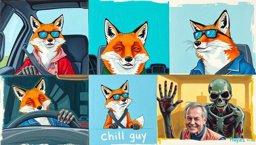 Best Free chill guy meme Downloads – Top 5 Trusted Sites You’ll Actually Use 60 Best Free chill guy meme Downloads collage of chill guy meme variations—fox character in multiple humorous scenarios like sitting in traffic or during a zombie apocalypse