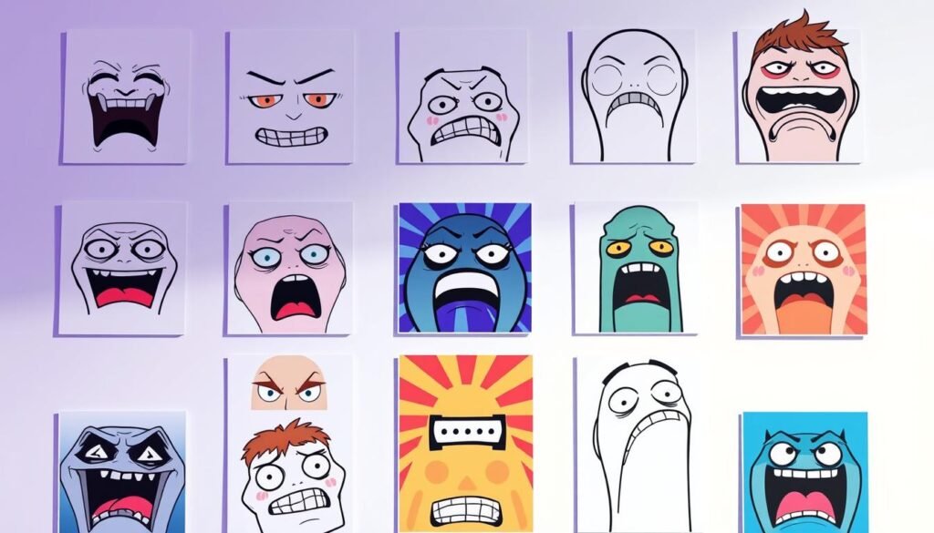 A collection of vibrant, visually striking meme templates, arranged against a clean, minimalist background. The templates showcase a diverse range of meme styles, from classic rage faces to modern viral trends, each with a distinct personality and potential for creative expression. The lighting is soft and evenly distributed, creating a sense of harmony and emphasis on the meme designs. The camera angle is slightly elevated, providing an overview of the templates and allowing the viewer to appreciate the breadth of the meme landscape. The overall mood is one of playfulness, inspiration, and the boundless potential of meme-making as a form of digital culture and communication.