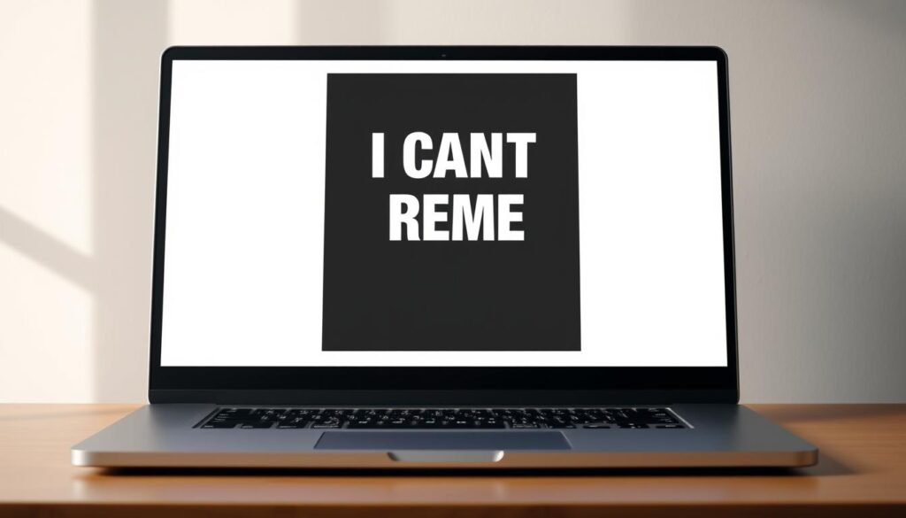 A sleek, modern laptop screen displays a simple yet captivating meme template, with a minimalist layout and clean typography. The template features a neutral background, allowing the user's content to take center stage. The screen is bathed in soft, diffused lighting, creating a welcoming and inviting atmosphere. The camera angle is slightly elevated, giving the viewer a sense of accessibility and ease of use. The overall composition conveys a sense of efficiency and simplicity, perfectly suited for the task of downloading and customizing a versatile "I Can't Read Meme" template.