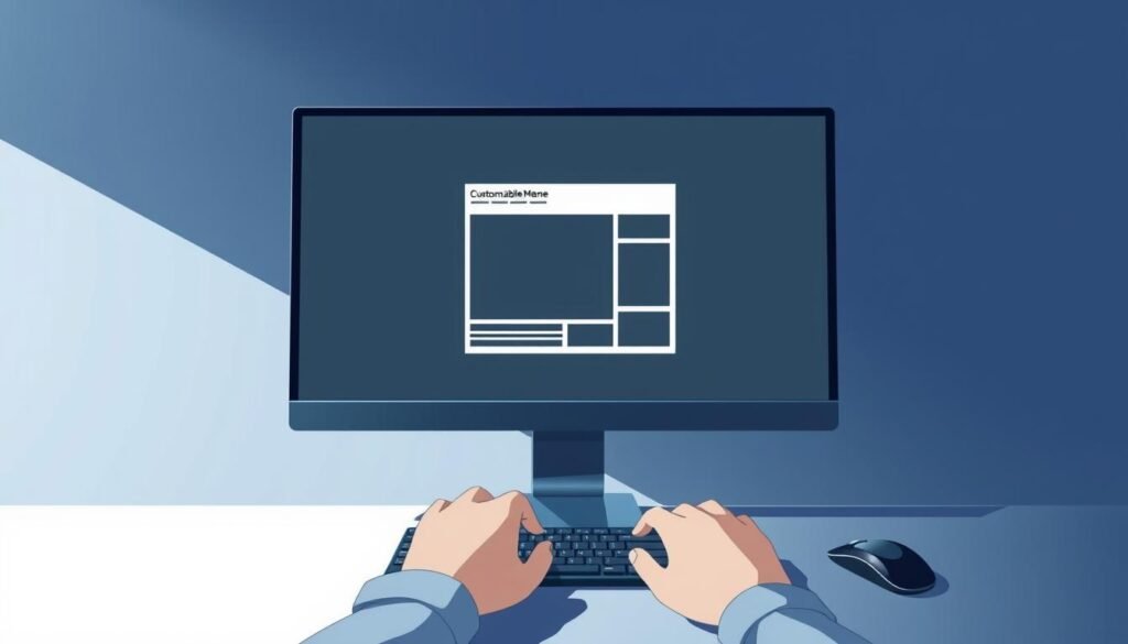 A sleek, modern meme generator interface set against a minimalist, gray-toned backdrop. In the foreground, a desktop computer monitor displays a customizable meme template, its edges softly glowing. The user's hands are visible, hovering over a keyboard and mouse, ready to create and customize the meme. The lighting is cool and indirect, casting subtle shadows that add depth and dimension to the scene. The overall mood is one of focus, creativity, and the effortless ease of generating memes on demand.