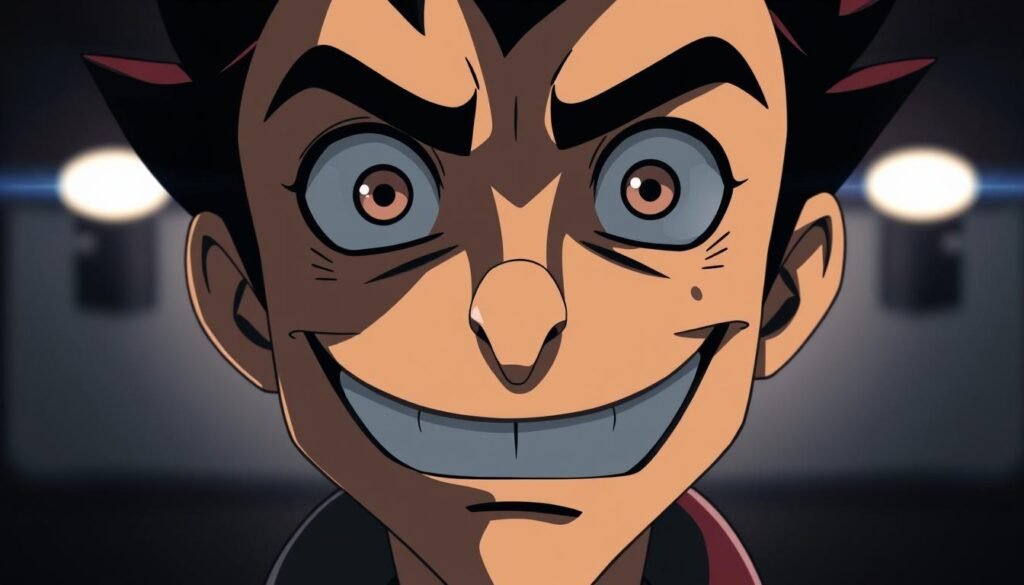 A unique, eye-catching meme featuring a striking, close-up portrait of a quirky, expressive character with exaggerated features and a bold, emotive expression. The character's face fills the frame, bathed in dramatic, high-contrast lighting that casts dramatic shadows and highlights, creating a sense of depth and drama. The character's features are stylized and caricatured, with an oversized nose, bulging eyes, and a toothy, comical grin, conveying a playful, humorous, and distinctive meme-worthy persona. The background is blurred and minimalist, keeping the focus entirely on the character's unique, memorable visage.